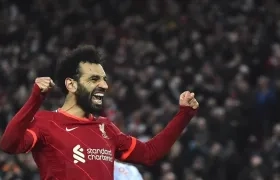 Mohamed Salah celebra un gol. 
