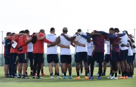 Jugadores de la selección Colombia en un entrenamiento. 
