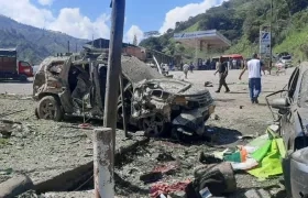 Sitio del atentado en Cañasgordas, Antioquia.