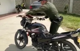 Motocicleta usada en los dos ataques a bala. 