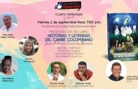 Afiche promocional del lanzamiento del libro  ‘Historias y leyendas del Caribe colombiano’.