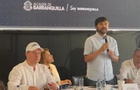 El Alcalde Jaime Pumarejo en su intervención de este viernes en Cartagena.