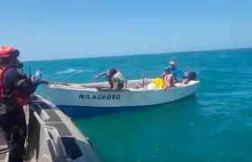Los pescadores rescatados.