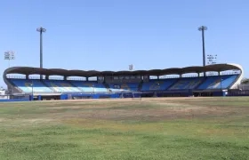 La grama del estadio Once de Noviembre Abel Leal Díaz presenta deterioro.