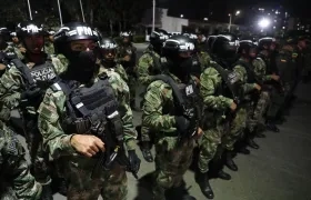Integrantes de Policía y Gaula en los patrullajes nocturnos en Barranquilla y su área metropolitana.