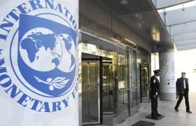 Sede con el logo del Fondo Monetario Internacional