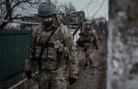 Soldados ucranianos en el frente oriental del país.