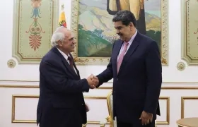 Ernesto Samper y Nicolás Maduro en Caracas. 