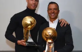 Cristiano Ronaldo y su exrepresentante Jorge Mendes. 