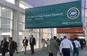Fotografía del lugar donde se realiza el congreso anual de la Sociedad Americana de Oncología Clínica este lunes en Chicago