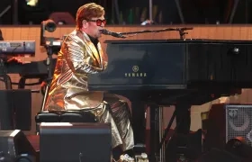 Elton John durante su último concierto en Estocolmo.