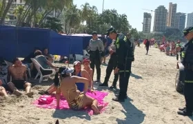 Imagen de archivo de la Policía de Santa Marta en las playas del Rodadero