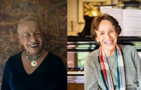 Las maestras Teresita Gómez y Blanca Uribe, destacadas pianistas colombianas
