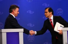 Aspecto de uno de los debates presidenciales entre Juan Manuel Santos y Óscar Iván Zuluaga.