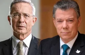 Álvaro Uribe y Juan Manuel Santos, expresidentes de la República.