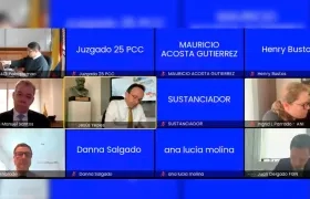 El expresidente Juan Manuel Santos en su declaración en la audiencia contra Luis Fernando Andrade por el caso Odebrecht.