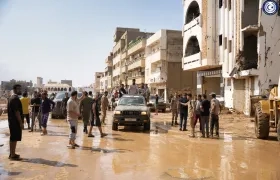 Los destrozos en la ciudad de Derna, la más afectada por las lluvias torrenciales.