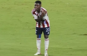 Déiber Caicedo, la gran figura del clásico que Junior le ganó 7-1 al Unión Magdalena. 