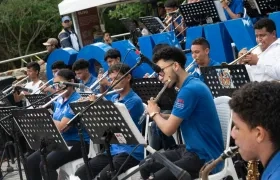 Alumnos de la Orquesta de Viento del Atlántico (OVA).