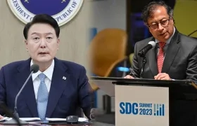 Yoon Suk Yeol, presidente de Corea del Sur, y Gustavo Petro, presidente de Colombia.