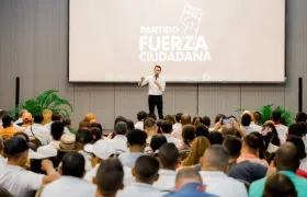 El fundador y presidente de Fuerza Ciudadana, Carlos Caicedo, en el encuentro nacional de su colectividad