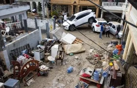 Uno de los sectores residenciales de Santo Domingo devastado por las inundaciones