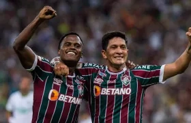 Jhon Arias y Germán Cano, figuras de Fluminense. 