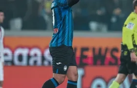 Luis Fernando Muriel en la celebración de su gol ante el Milan.