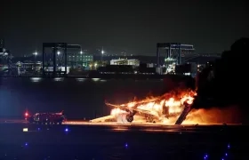 La imagen del incendio de los aviones.