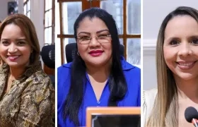 Rosa Jiménez, Marta García y Linda Cabarcas