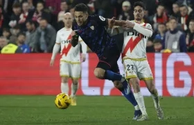 Lucas Ocampos durante el partido contra el Rayo Vallecano.