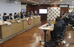 Audiencia en la Corte Constitucional con el Ministro de Hacienda, Ricardo Bonilla.