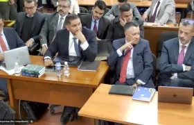 Olmedo López y Sneyder Pinilla durante la audiencia.