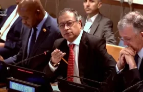 El Presidente Gustavo Petro durante su intervención ante el Consejo de Seguridad de la ONU.