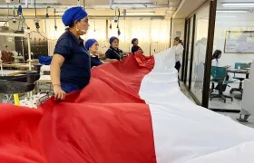 Aporte del Sena para la bandera de los 100 años del Junior.