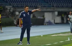 César Farías, técnico del Junior, durante el partido contra el Pereira.