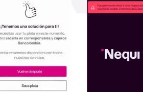 Mensajes que se visualizan en la aplicación de Nequi. 