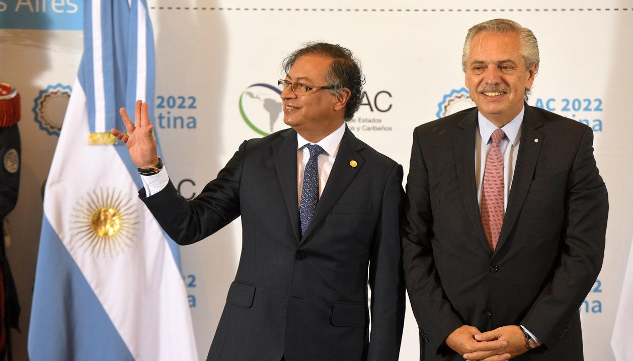 El Presidente de Argentina, Alberto Fernández, y su homólogo de Colombia, Gustavo Petro. 