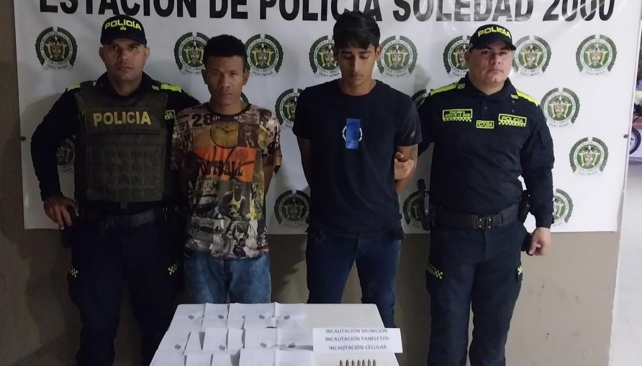 La Policía capturó a dos personas por extorsión en Soledad.