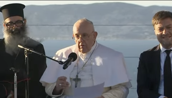 El Papa con líderes religiosos en Marsella, Francia
