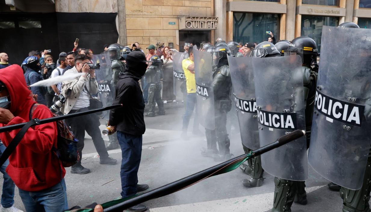 Disturbios en inmediaciones del Palacio de Justicia el pasado 8 de febrero. 