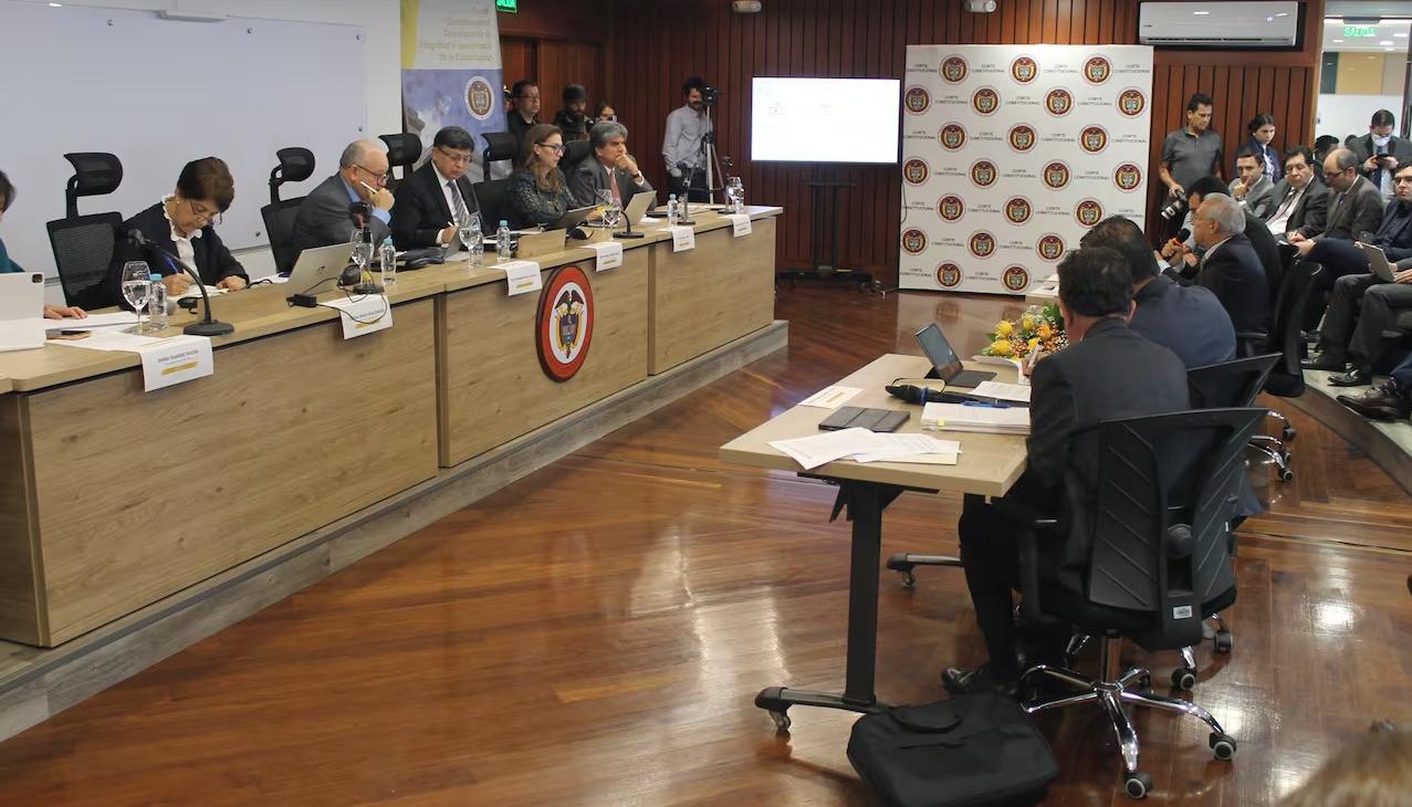 Audiencia en la Corte Constitucional con el Ministro de Hacienda, Ricardo Bonilla.
