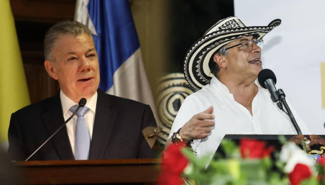 Juan Manuel Santos y Gustavo Petro.