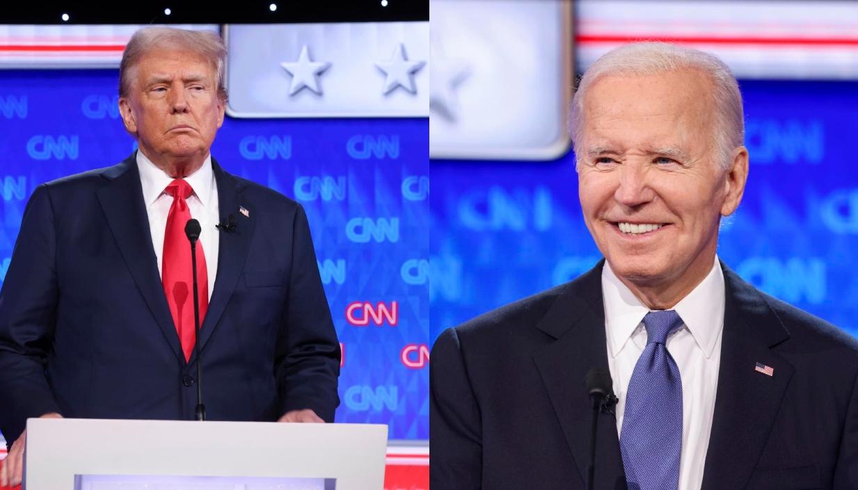 Trump y Biden en el debate presidencial. 