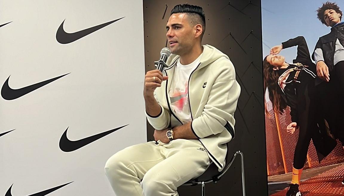 Falcao García durante un evento de Nike, este martes en Bogotá. 