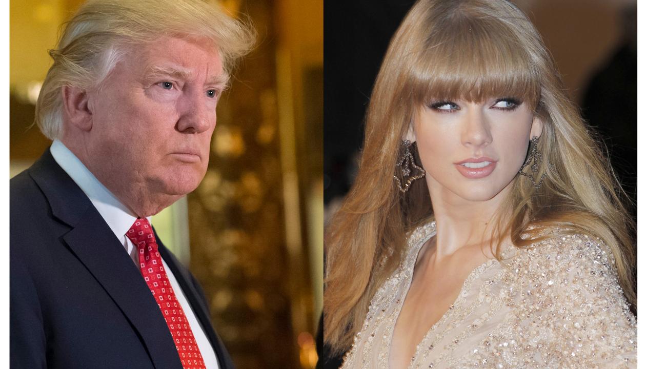 El expresidente de Estados Unidos Donald Trump y la cantante Taylor Swift.