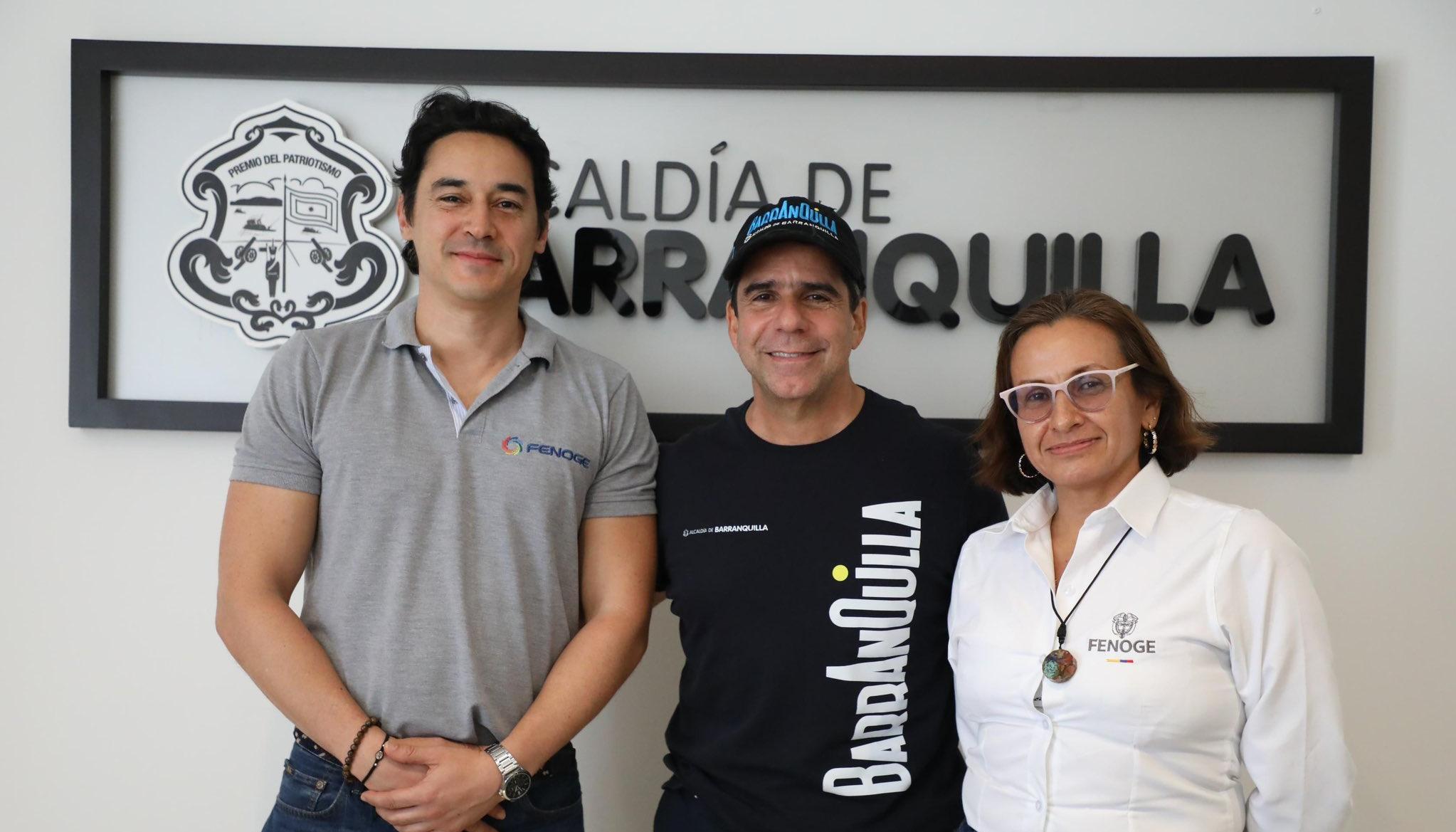 El líder de nuevos proyectos de Fenoge, Carlos Puerta, y el alcalde Alejandro Char. 