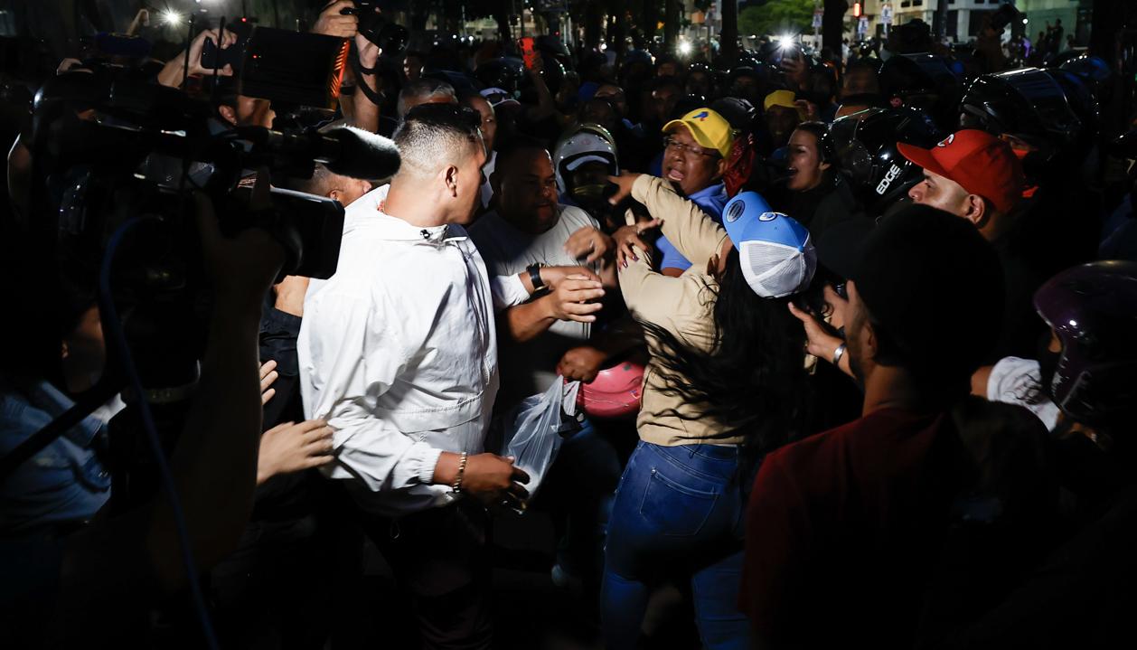 Imagen de la pelea en Caracas.