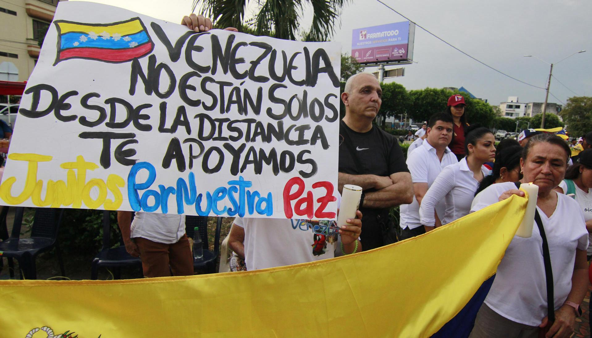 Venezolanos protestando tras los resultados electorales. 