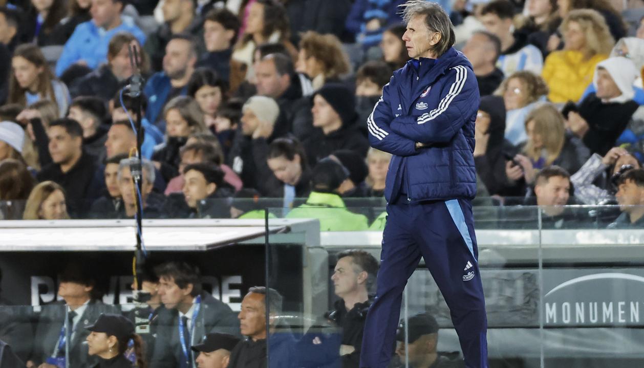 Ricardo Gareca, técnico de Chile, durante el partido contra Argentina.